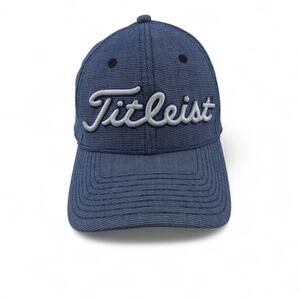 Titleist Golf Hat Cap Men Fitted L/XL Blue‎ Flexfit Nailhead Performance
